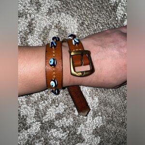⭐️Evil eye leather buckle bracelet ⭐️